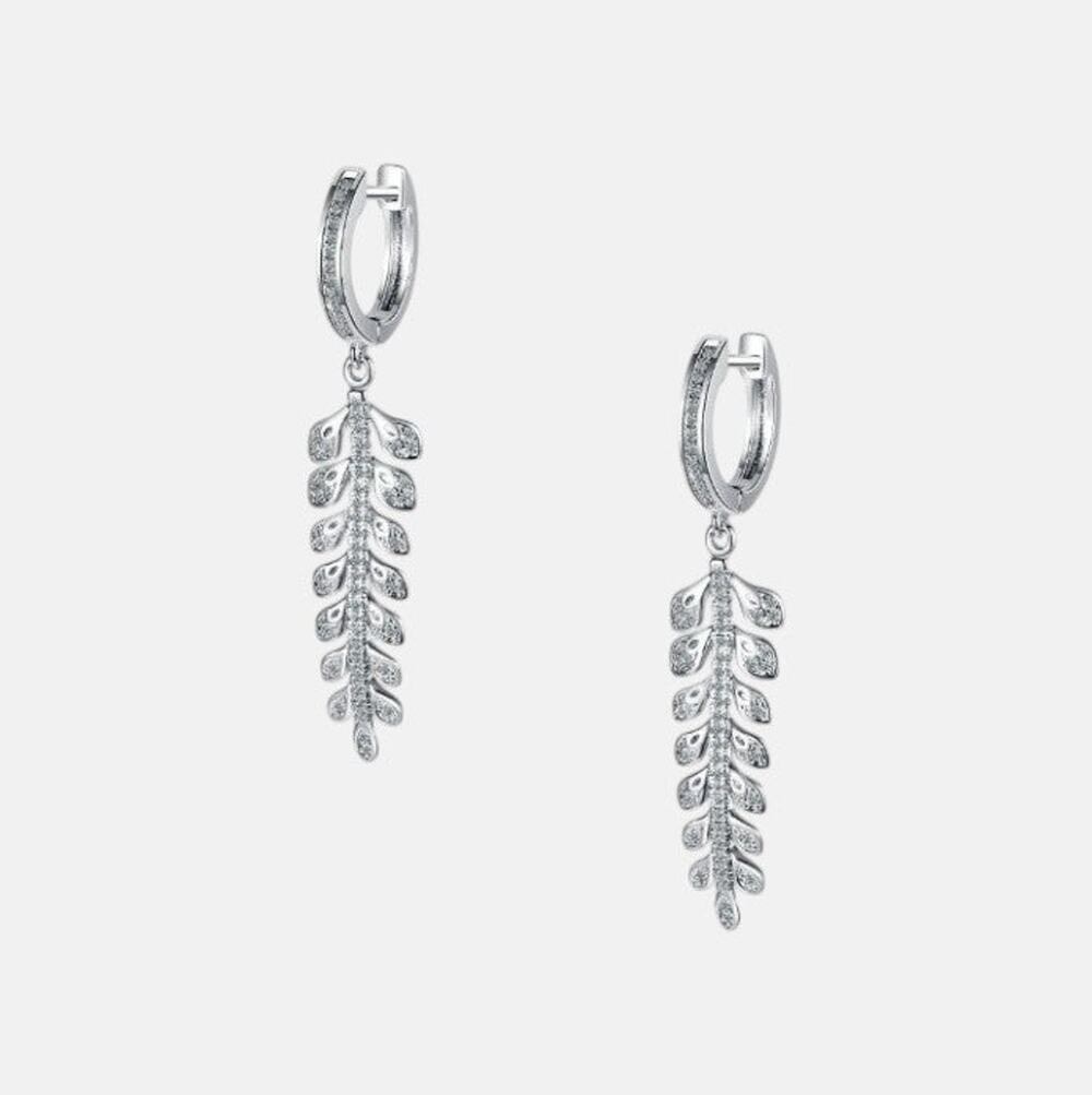 Leaf Drop Circle Earrings